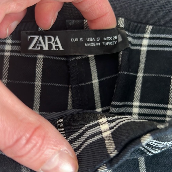 Zara Blue Gingham Dress Pants - Picture 4 of 6